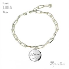 Para Mujer señoras plata Pulsera de eslabones Grabado Personalizado Dama Boda