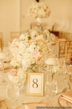Clic Glam West Hollywood Wedding Nice Blush Pink Ivory Gold Lace Wedding Table Number By Duratan Top