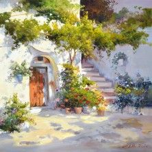 Il Giardino Rosso Guido Borelli Europe Italy Flower Floral Canvas 14x11