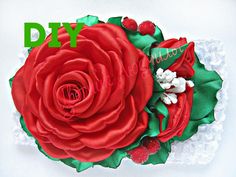 Розы из лент Мастер класс канзаши Roses ribbons Masterclass kanzashi DIY