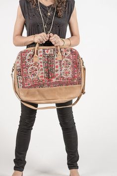 JESPER Simple Embroidered Day And Night Shoulder Bag Backpack
