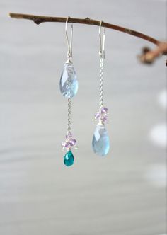 Sterling Threaders Stone Jewelry Ready to Ship Aqua Earrings African Turquoise Jasper Earrings Jasper Jewelry Threader Earrings