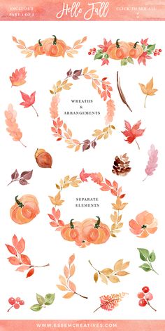 NEW 31 pc FALL STICKERS Hello Fall Pumpkin Mushrooms Acorns Leaves Leaf Squirrel