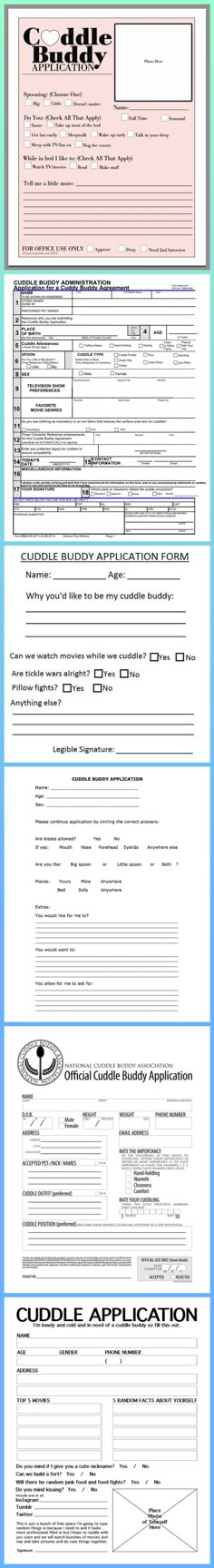 I ran into 2-3 different cuddles buddy application forms on tumblr - application forms I ran into 2-3 different cuddles buddy application forms on tumblr - application forms