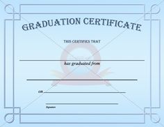 graduation certificate templates