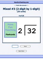online division flash cards