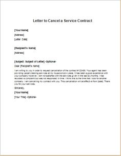cancel contract letter