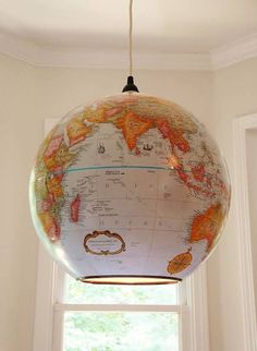 Show Your Baby More Of The World With This Diy Globe Lamp Kid S Shiner International World Globe Lights Repurposed Globes Illuminated From Within Full Of History Character And Shiners Paramount Ecostory
