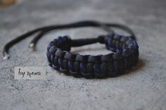 Outdoor Survival Paracord-Bleu et Noir SHARK JAW bracelet Usa Made