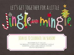 mingle and jingle christmas lights invitation christmas