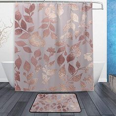 71 W x 71 L Chengsan Butterfly Shower Curtain Girl Decor by Girl Fashion Flowers with Butterflies Ornamental Floral Foliage Nature Forest Design Polyester Fabric Bathroom Set with Hooks