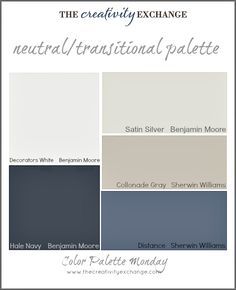 14 Best Nautical Paint Colors Images On Pinterest Color Palettes Color Palette Of Neutral Transitional Paint Colors Monday The Creativity Exchange
