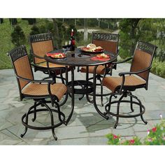 Sunjoy Seabrook 5 Piece Patio High Dining Set Sunjoy Seabrook 5 Piece Patio High Dining Set