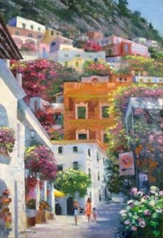 Il Giardino Rosso Guido Borelli Europe Italy Flower Floral Canvas 14x11
