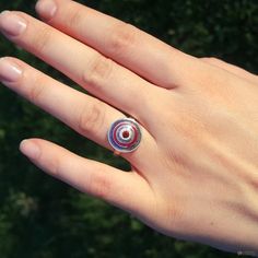 silver 925 Summer ring Hot enamel Cloisonne enamel