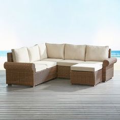 Carolina Accents Belle Meade 4piece Sectional Sofas Natural Read Pier 1 Imports Echo Beach Latte Roll Arm 4 Piece Sectional