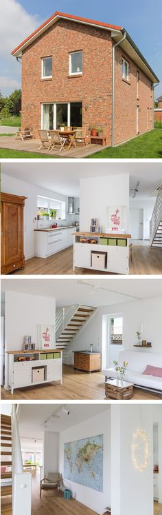 Bungalow Haus mit Klinker Fassade Walmdach Architektur - kuche wohnzimmer offen modern Bungalow Haus mit Klinker Fassade Walmdach Architektur - kuche wohnzimmer offen modern