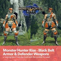 Monster Hunter Rise - Black Belt Armor & Defender Weapons 