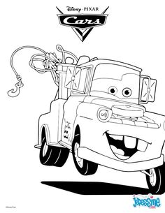 Color Mater The Tow Truck A Nice Coloring Page Of Famous Disney Movie Cars