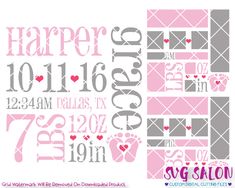 baby girl birth announcement template