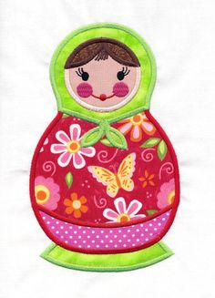 Cute Stuffed Fabric Russian Doll Babushka Style Pink Single Freestanding New