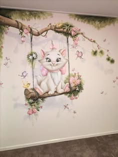 kitten feature wall for nursery Nursery, Pottery Barn, Room Decor, Wall Murals