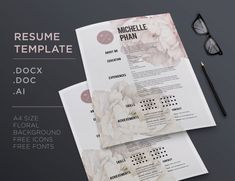 26 best floral cv resume templates images on pinterest cv