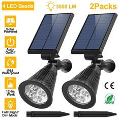 54LED Solar Powered Floodlight IP65 Outdoor Home Garden Lawn Security Light S1Q2