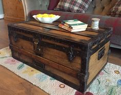 Diy Coffee Table From Antique Steamer Trunk I Like The Clean Antique Steamer Trunk Blanket Chest Coffee Table Pine Travel Toy Storage Box In