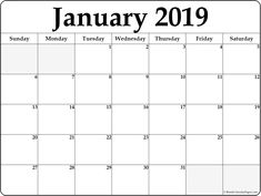 January 2019 Calendar Printables - FREE DOWNLOAD