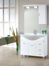 Mobile Bagno 95x51xh105 Onda Con Cassetti Compreso Di Specchiera E Pensile Bagno Bagni Economici E Cassettiere