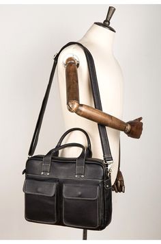Mens Briefcase Mens Shoulder 12 inch Leather Laptop Messenger Bag Leather Crossbody Work//Day Bag Coffee Business Briefcase