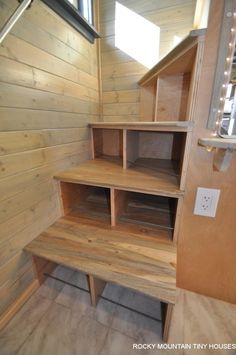 Storage staircase custom craftsman built on tiny house nation ...