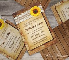 Rustic Sunflower Wedding Set With Wood And Lace DIY Printable Country Invitation Sunny Rustic Sunflower Wedding Set With Wood And Lace DIY Printable Country Invitation Sunny