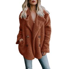 Womens Overcoat Ladies Warm Faux Fur Coat Plush Hooded Jacket Solid Outerwear DongDong