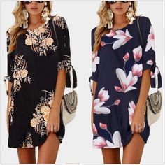 Womens Dresses Summer Casual Loose Plus Size Leopard Print Halter Bandage Boho Beach Mini Tank Dress