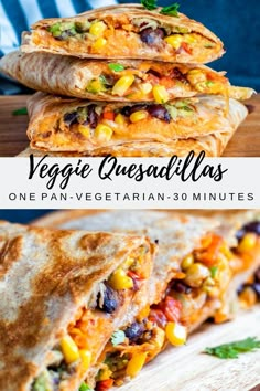 These Vegetarian Quesadillas are the perfect quick 30 minute, one pan dinner or lunch recipe. Filled with sweet potato, black beans, avocado, corn, peppers and cheese these are super tasty and healthy. Perfect for both kids and adults! #erhardtseat #Vegetarian #30minutemeal #onepan #Mexican #Quesadillas Protein, Vegetarian Meals, Meals, Vegetarian Mexican, Vegetarian Sandwich Recipes, Tasty Vegetarian Recipes