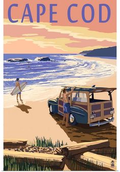 POSTER ENJOY THE RIDE BIG FISH PROVINCETOWN BEACH TRAVEL VINTAGE REPRO FREE S//H