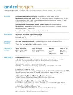 resume object examples