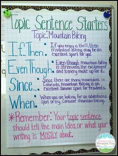 topic sentence anchor 1st grade writing pinterest topic example of topic sentences for essays