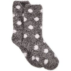 Charter Club Slipper Socks with Grippers Black Faux Fur Diamond Socks L//XL COZY!