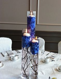 Navy Blue Wedding Centerpieces Reference For Decoration Blue Reception Wedding Flowers Decor Flower Centerpiece Arrangement Add Pic Source On Comment And We Will Update It Can