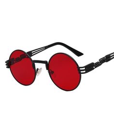 Frienda Gafas de Sol Cl/ásicas Redondas Steampunk Gafas de Sol Retro Vintage 60s Hippie Mujeres Hombre