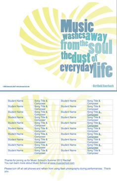 musical program template