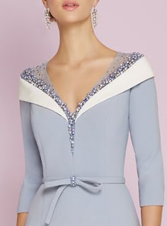 Vintage-vestido con pespunte bolero