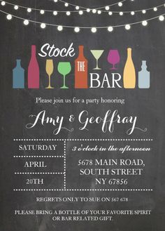 stock the bar shower party invitations - drinks | stock the bar stock the bar shower party invitations - drinks | stock the bar