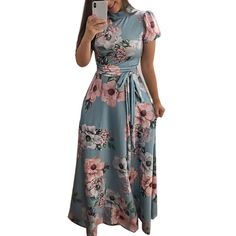pitashe Fashion Womens Maxi Dress Color Block Round Neck Sleeveless Chiffon Plus Size Long Dress Ladies Summer A Line Big Swing Dress