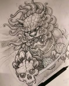 Asian Tattoos, Japanese Foo Dog, Dragon Tattoo