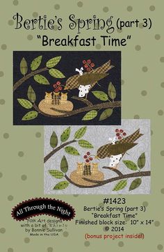 All Through the Night Wool Applique Let Your Heart Sing Wool Pillow Kit...designed by Bonnie Sullivan
