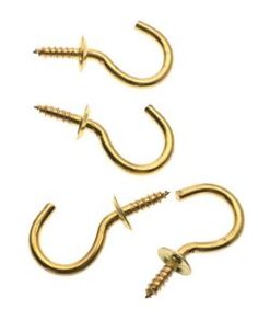 NEW CABIN HOOK AND EYE 100MM 4 INCH SOLID POLISHED BRASS WITH SCREWS PK 2